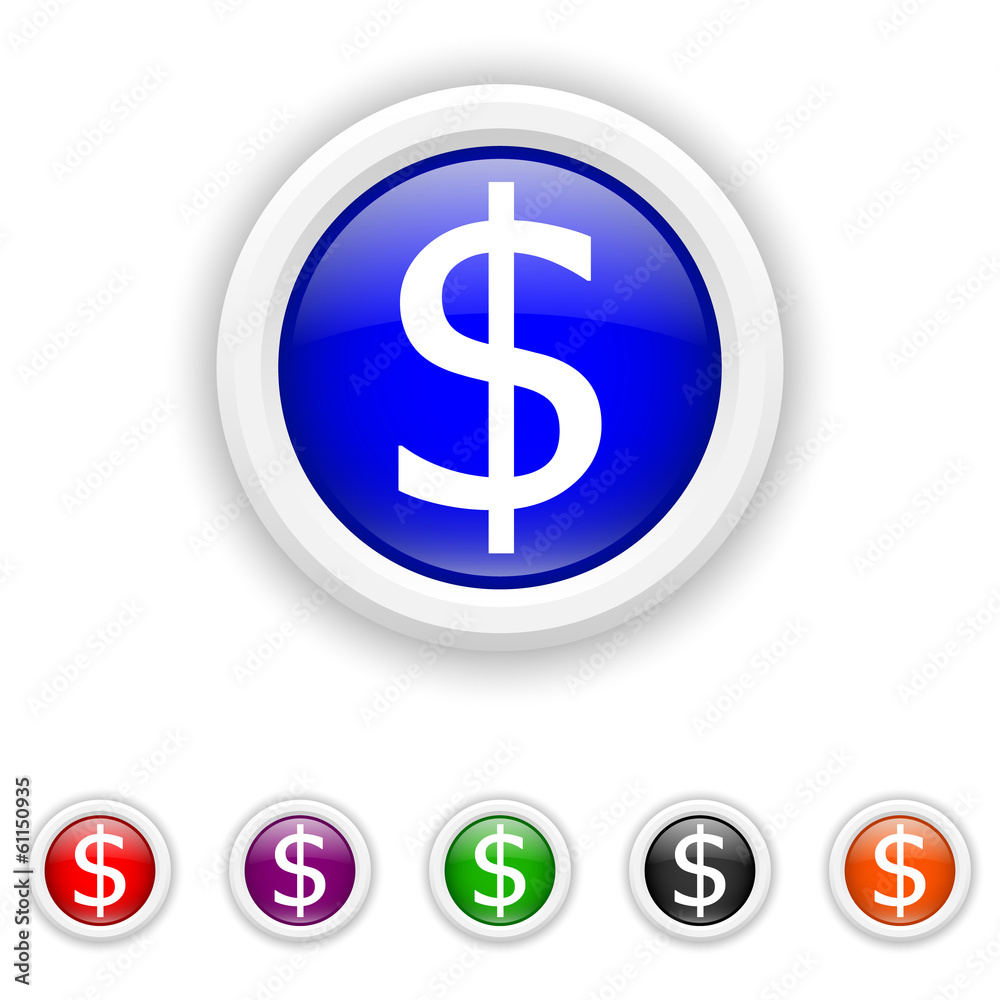 Dollar icon - six colours set vector Dollar icon - six colours set vector