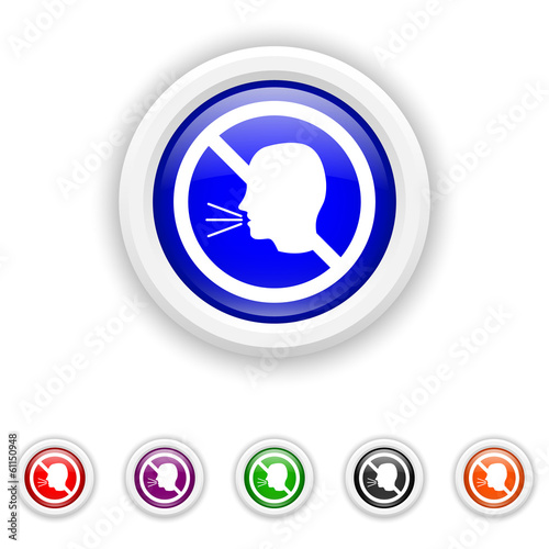 No talking icon - six colours set vector