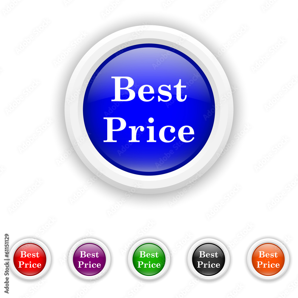 Best price icon - six colours set vector Best price icon - six colours set vector