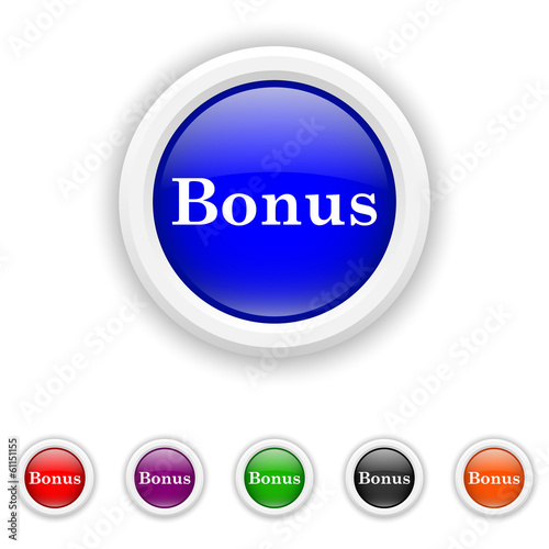 Bonus icon - six colours set vector