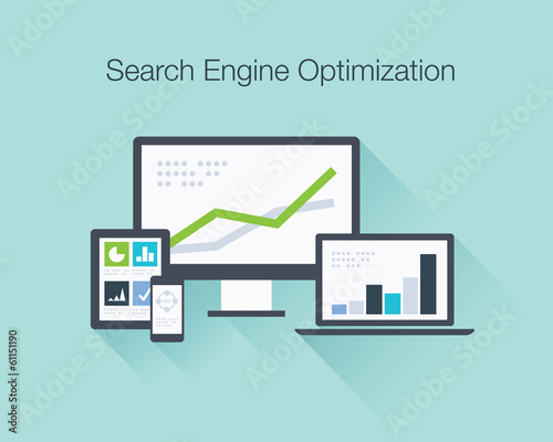 Search Engine Optimization flat icon illustration vector concept