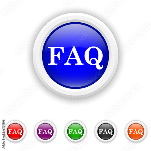FAQ icon - six colours set vector