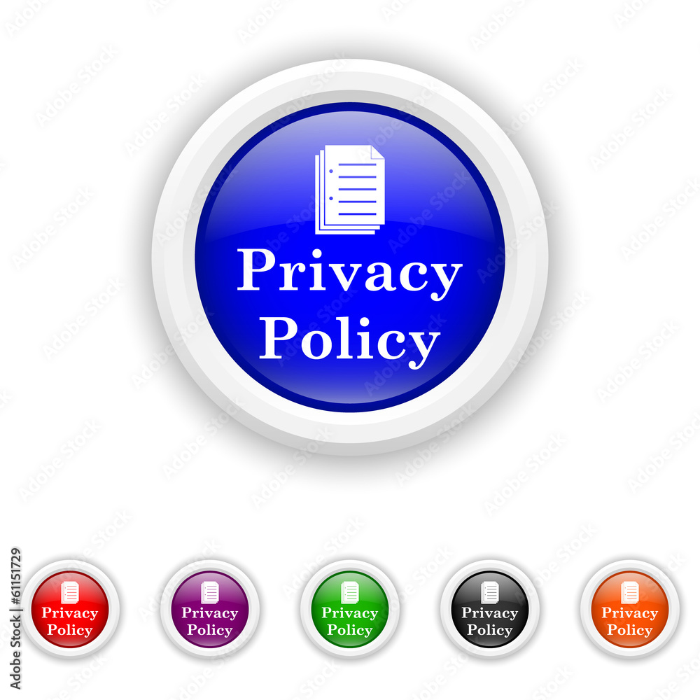 Privacy policy icon - six colours set vector Privacy policy icon - six colours set vector