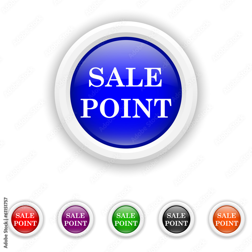 Sale point icon - six colours set vector Sale point icon - six colours set vector