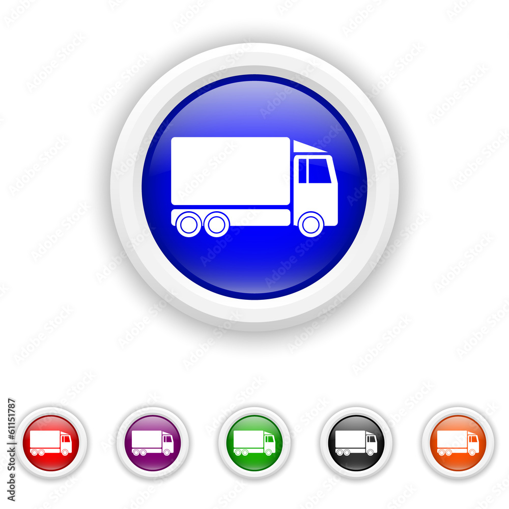 Truck icon - six colours set vector Truck icon - six colours set vector