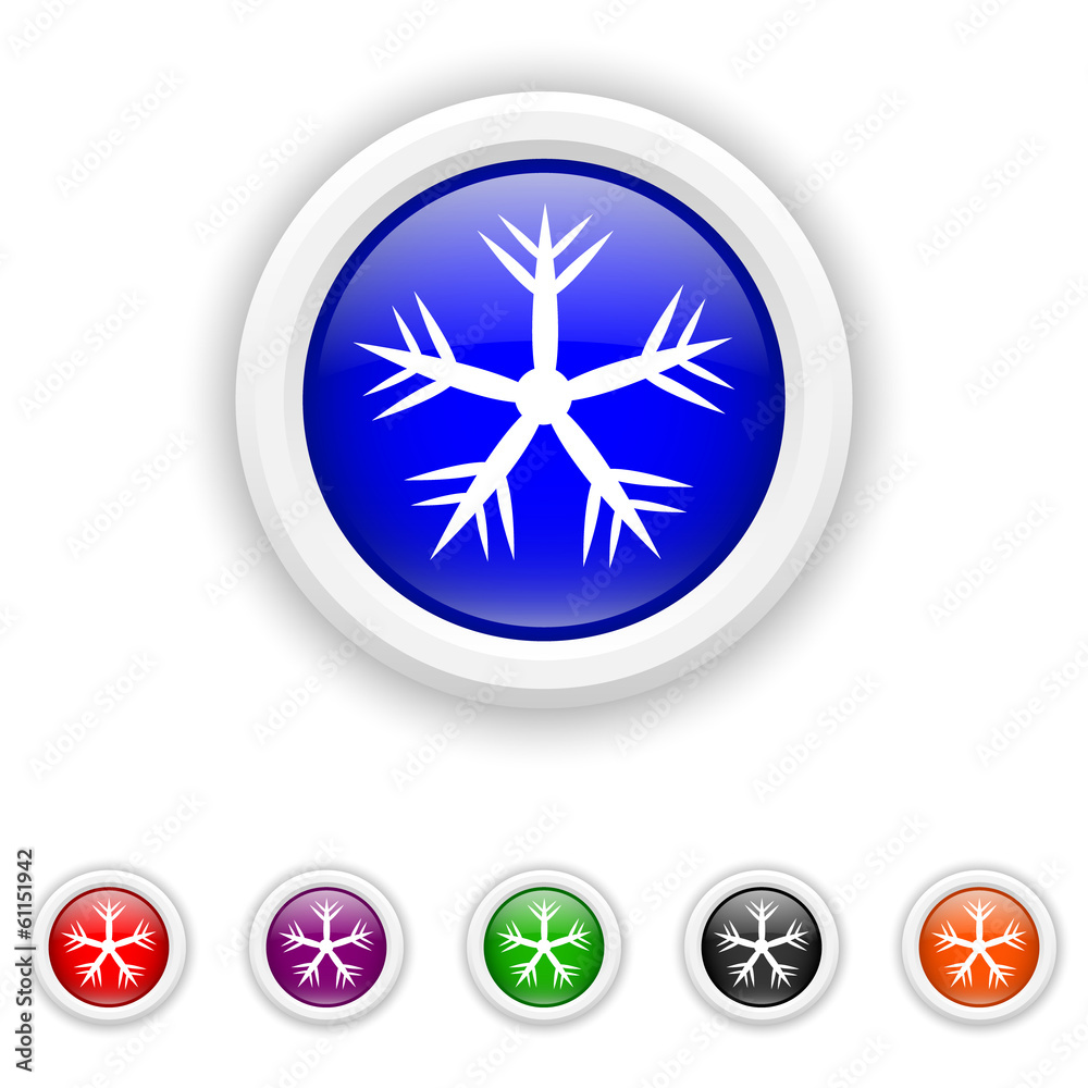 Snowflake icon - six colours set vector Snowflake icon - six colours set vector