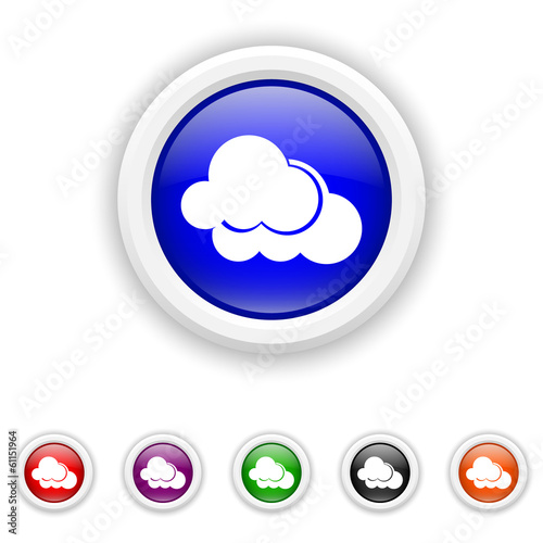 Clouds icon - six colours set vector