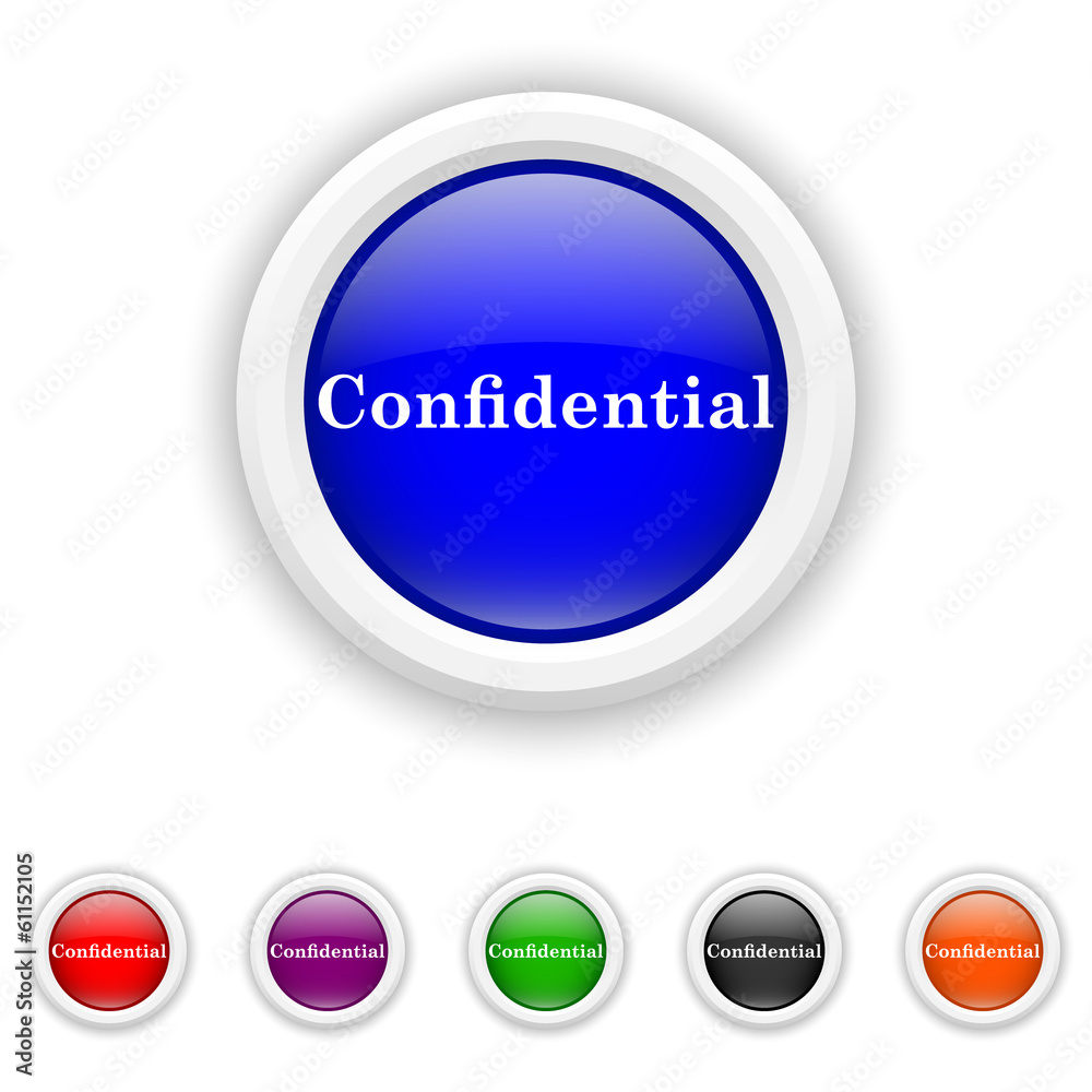 Confidential icon - six colours set vector Confidential icon - six colours set vector