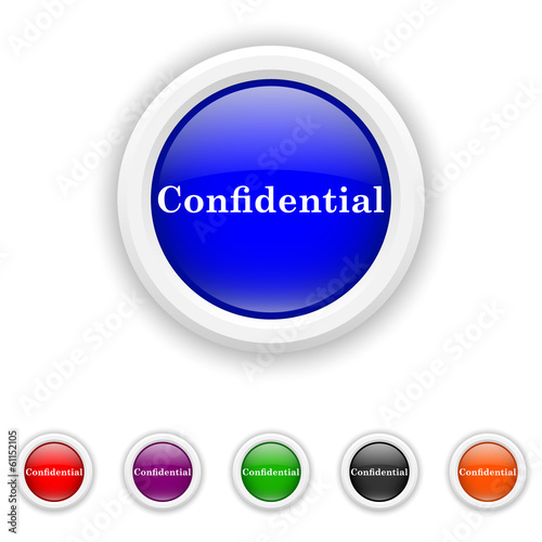 Confidential icon - six colours set vector