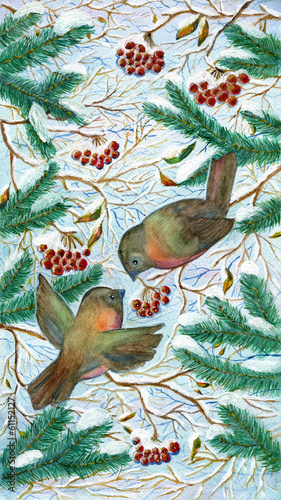 Canvas Print Winter birds