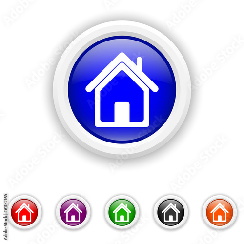 Home icon - six colours set vector
