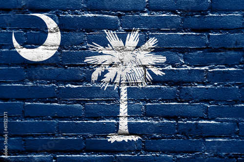 South Carolina State Flag painted on brick wall