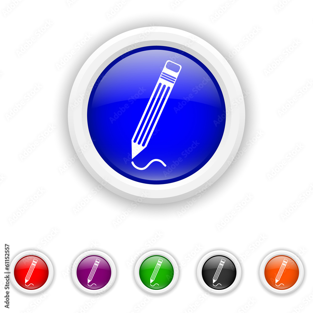 Pen icon - six colours set vector Pen icon - six colours set vector