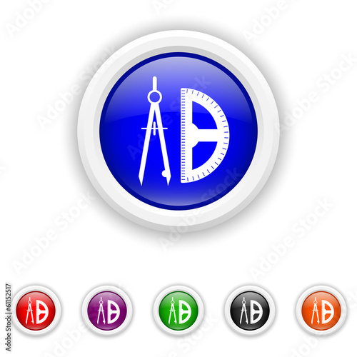 E-learning icon - six colours set vector