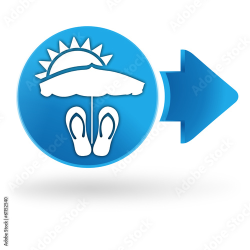 vacances d'été sur symbole web bleu