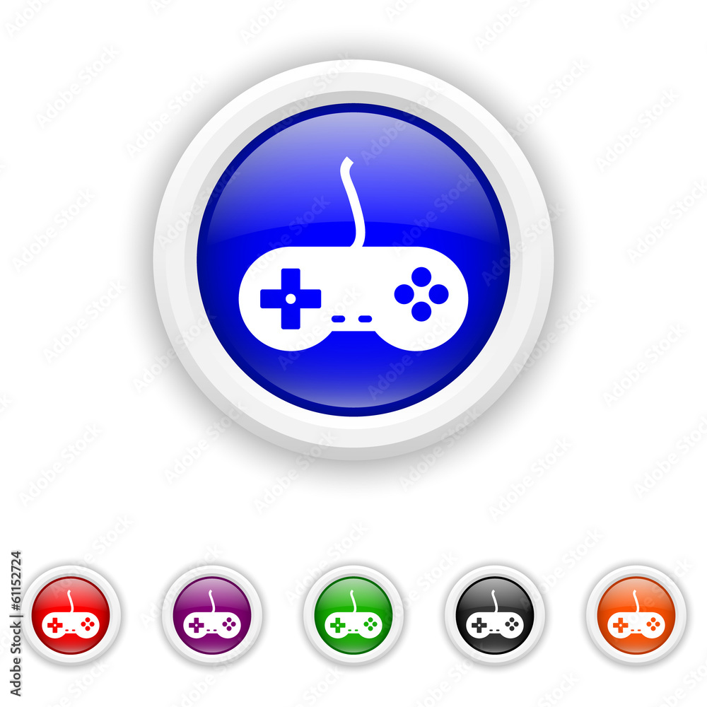 Obraz premium Gamepad icon - six colours set vector