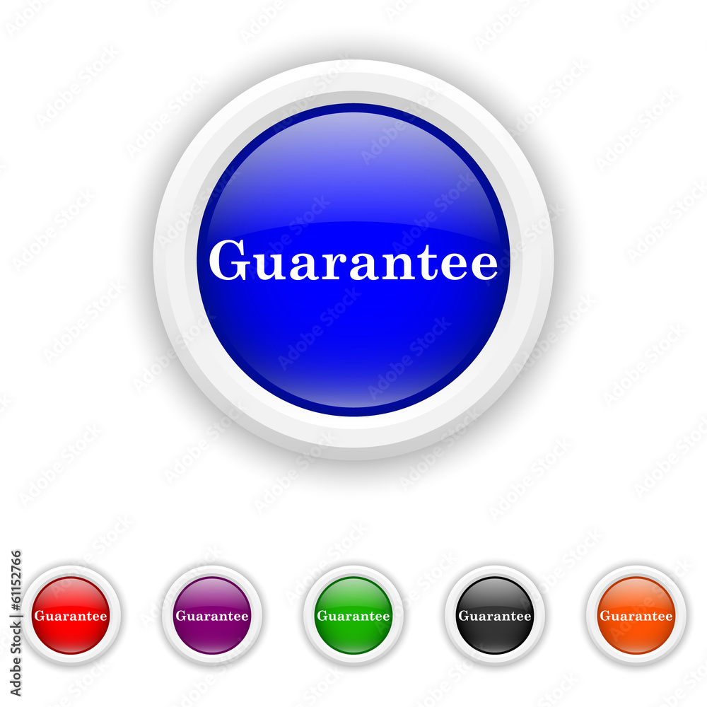 Guarantee icon - six colours set vector Guarantee icon - six colours set vector