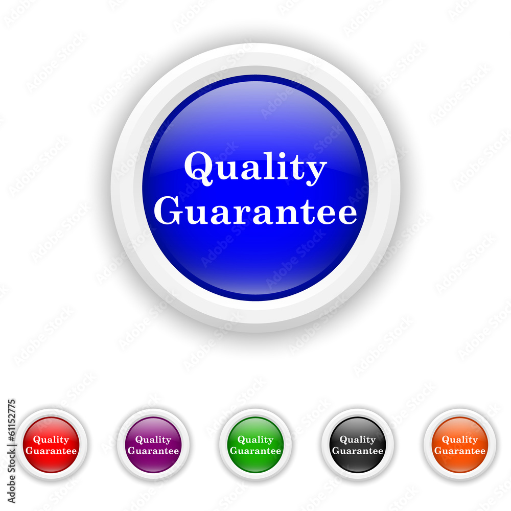 Quality guarantee icon - six colours set vector