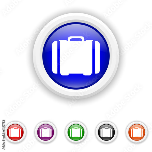 Suitcase icon - six colours set vector