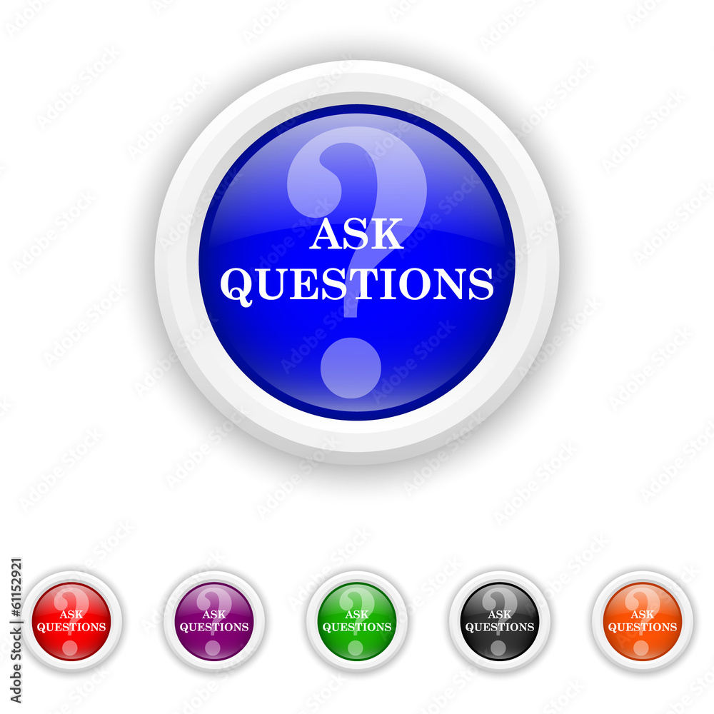 Ask questions icon - six colours set vector Ask questions icon - six colours set vector