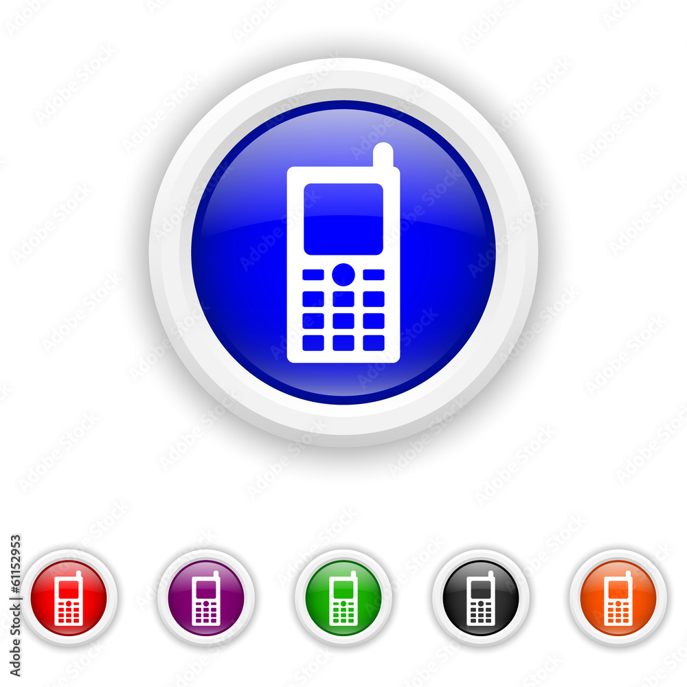 Mobile phone icon - six colours set vector Mobile phone icon - six colours set vector