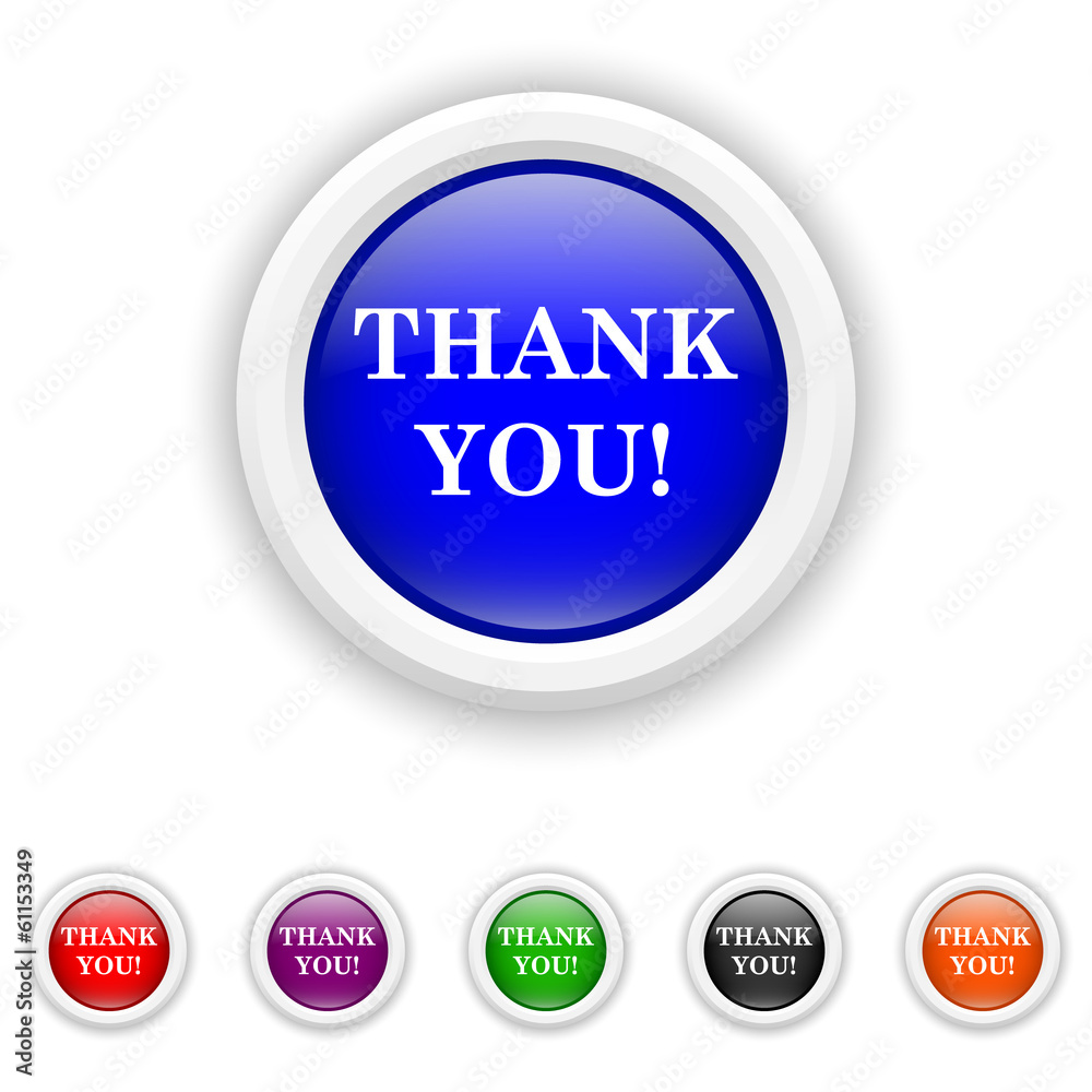 Thank you icon - six colours set vector Thank you icon - six colours set vector