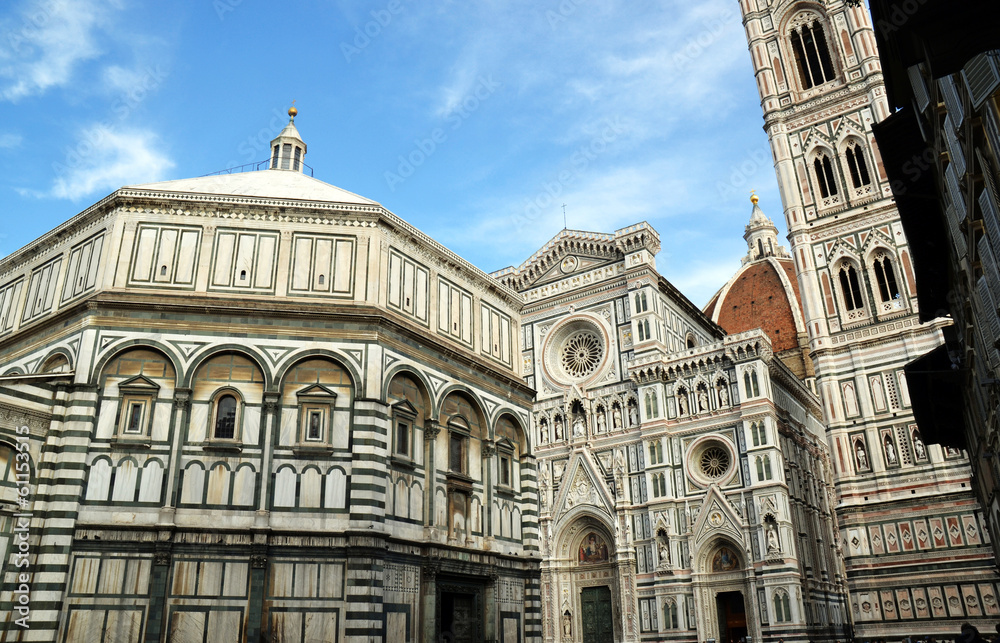 Vista frontal del Duomo de Firenze,Catedral de Florencia.