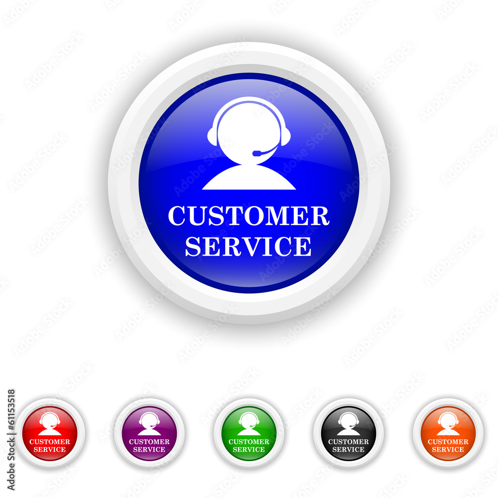 Customer service icon - six colours set vector Customer service icon - six colours set vector