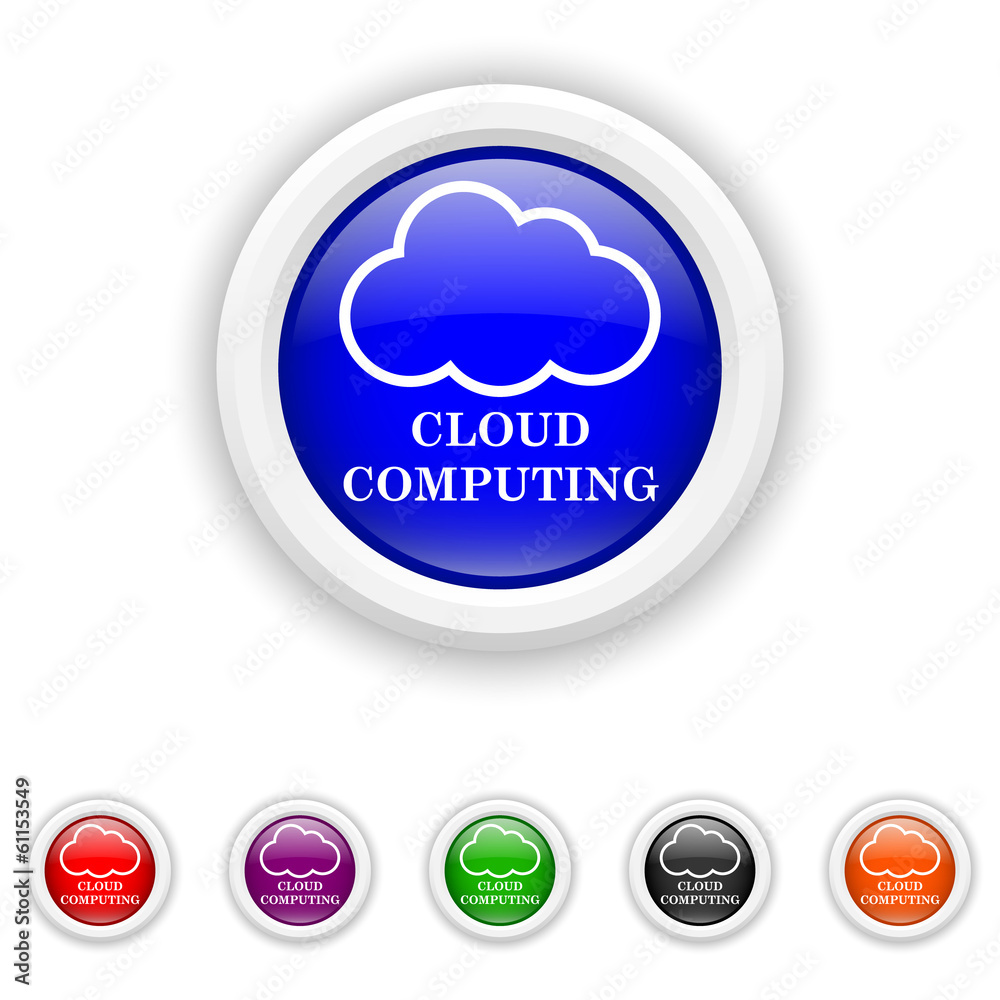 Cloud computing icon - six colours set vector Cloud computing icon - six colours set vector