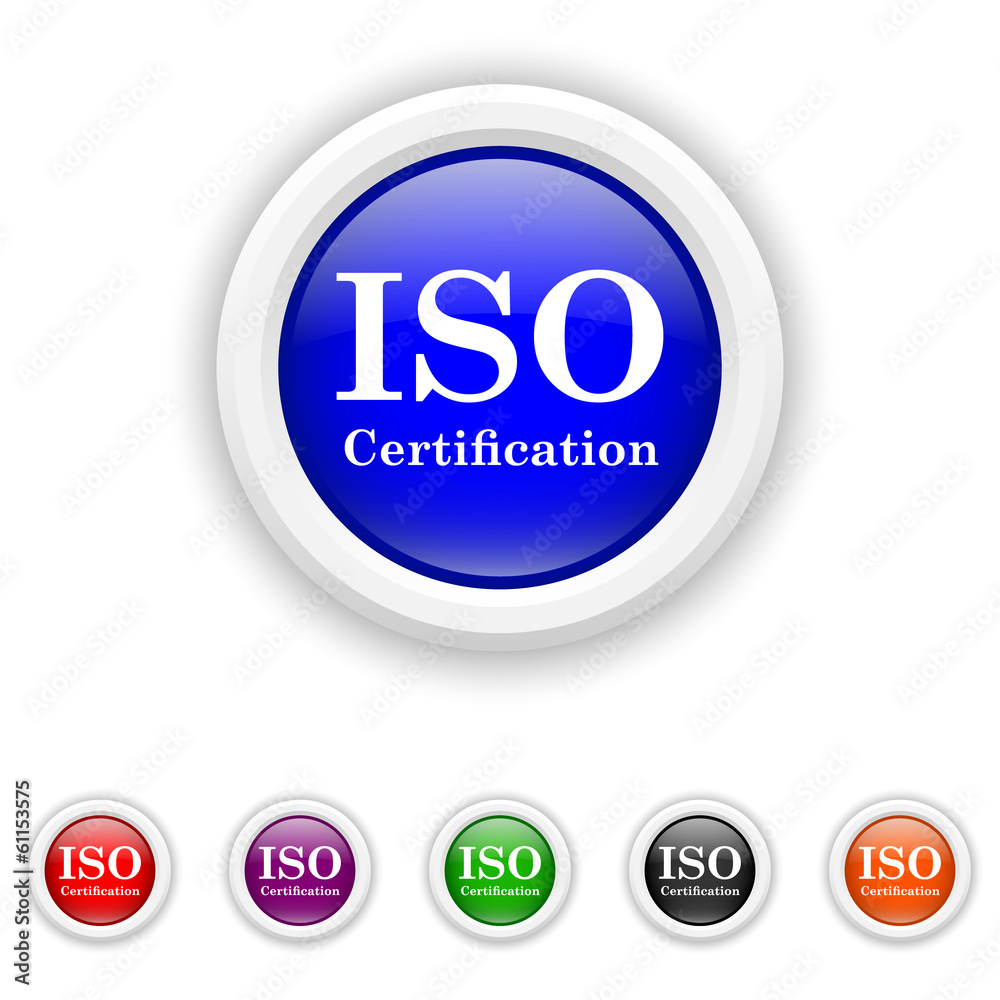 ISO certification icon - six colours set vector ISO certification icon - six colours set vector