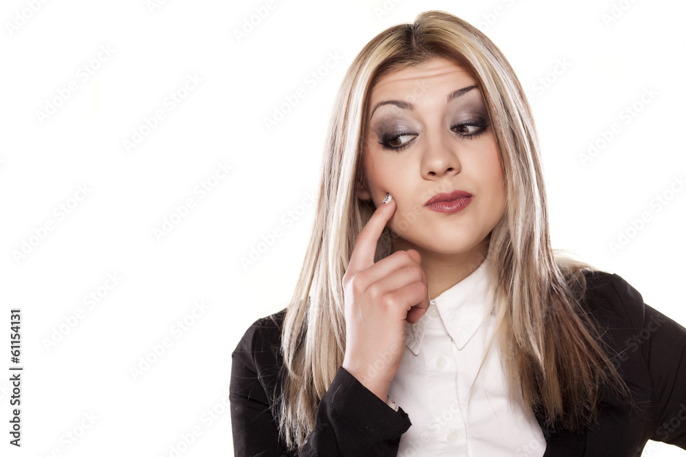 portrait of thoughtful young business woman portrait of thoughtful young business woman