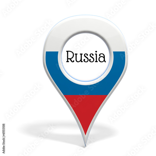 Free Download 3D pinpoint with flag of Russia isolated on white - GFXLoad