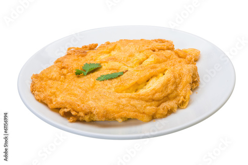 Omelette with crab meat photo
