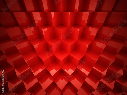 Red abstract cubes background
