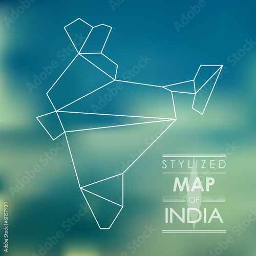 stylized map of India