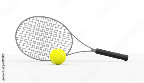 Tennis racket rendered isolated © pupes1