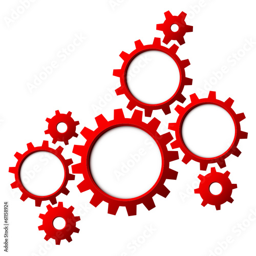 Red Gears White Background