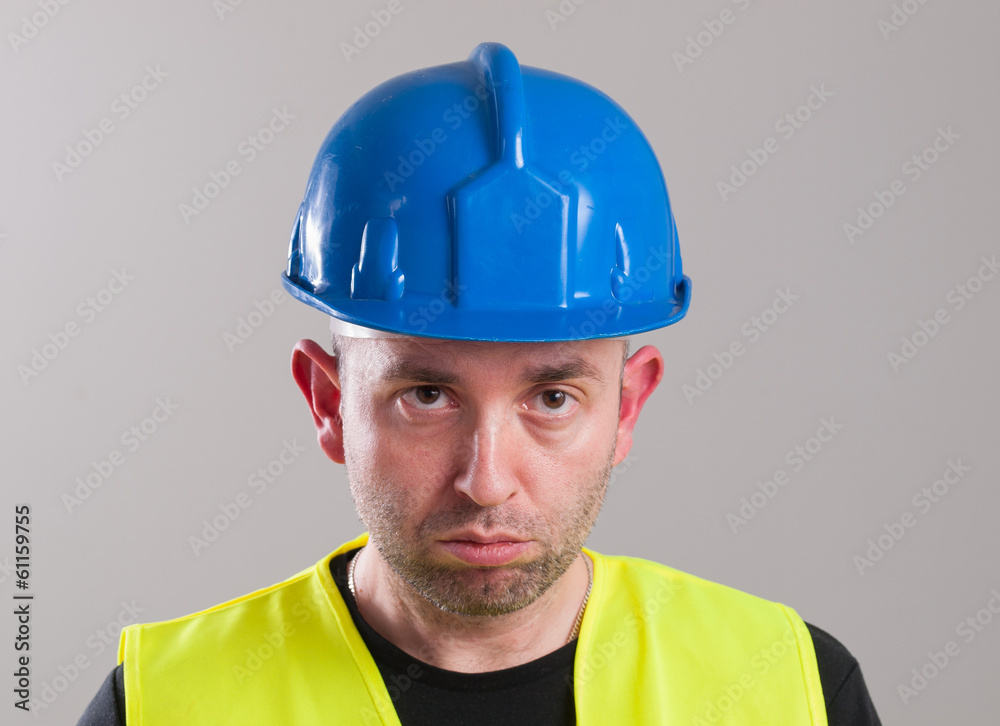 Portrait of a sad worker Portrait of a sad worker