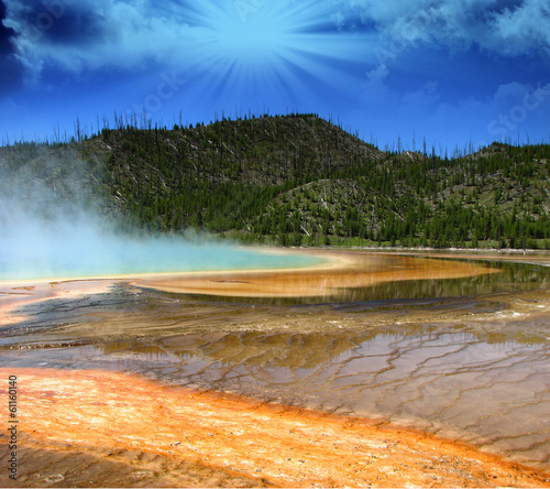 Landscape and Geysers of Yellowstone National Park