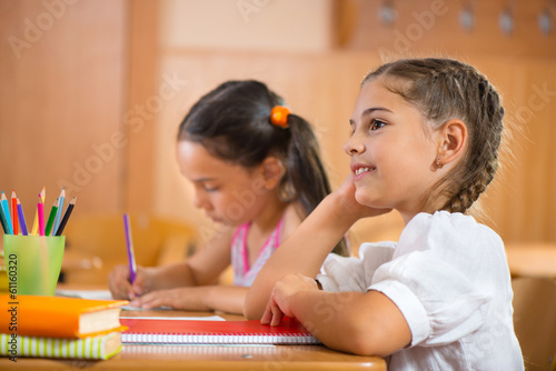 Happy pupils at school