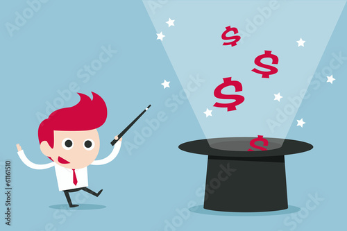 happy businessman and moneyl
