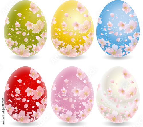 桜　イースター　卵
