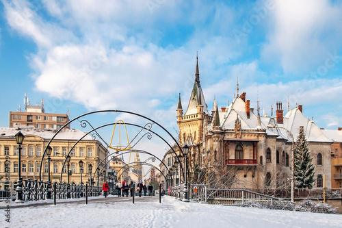 Foto Jakab`s palace and Lovers` Bridge in Kosice, Slovakia