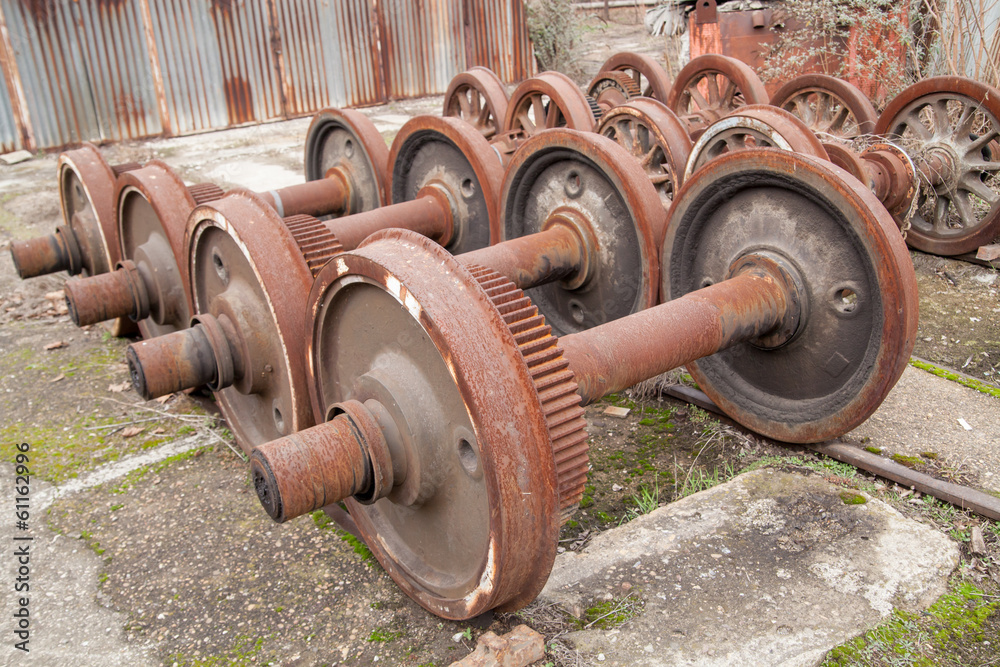 old rusty wheels of train old rusty wheels of train