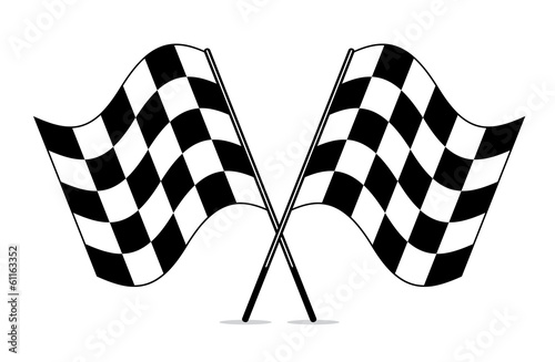 vector black and white crossed racing checkered flags clipart