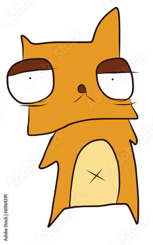 drowsy sleepy orange cat vector