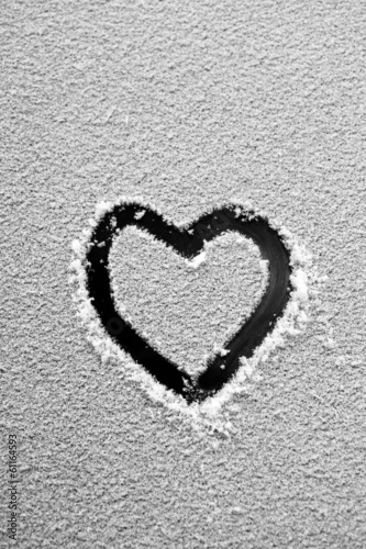 Heart in the snow