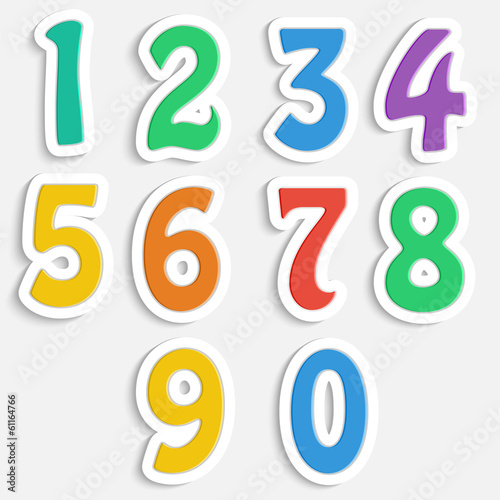 set of colorful digits.multicolored numbers.vector