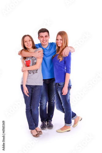 Three young people isolated