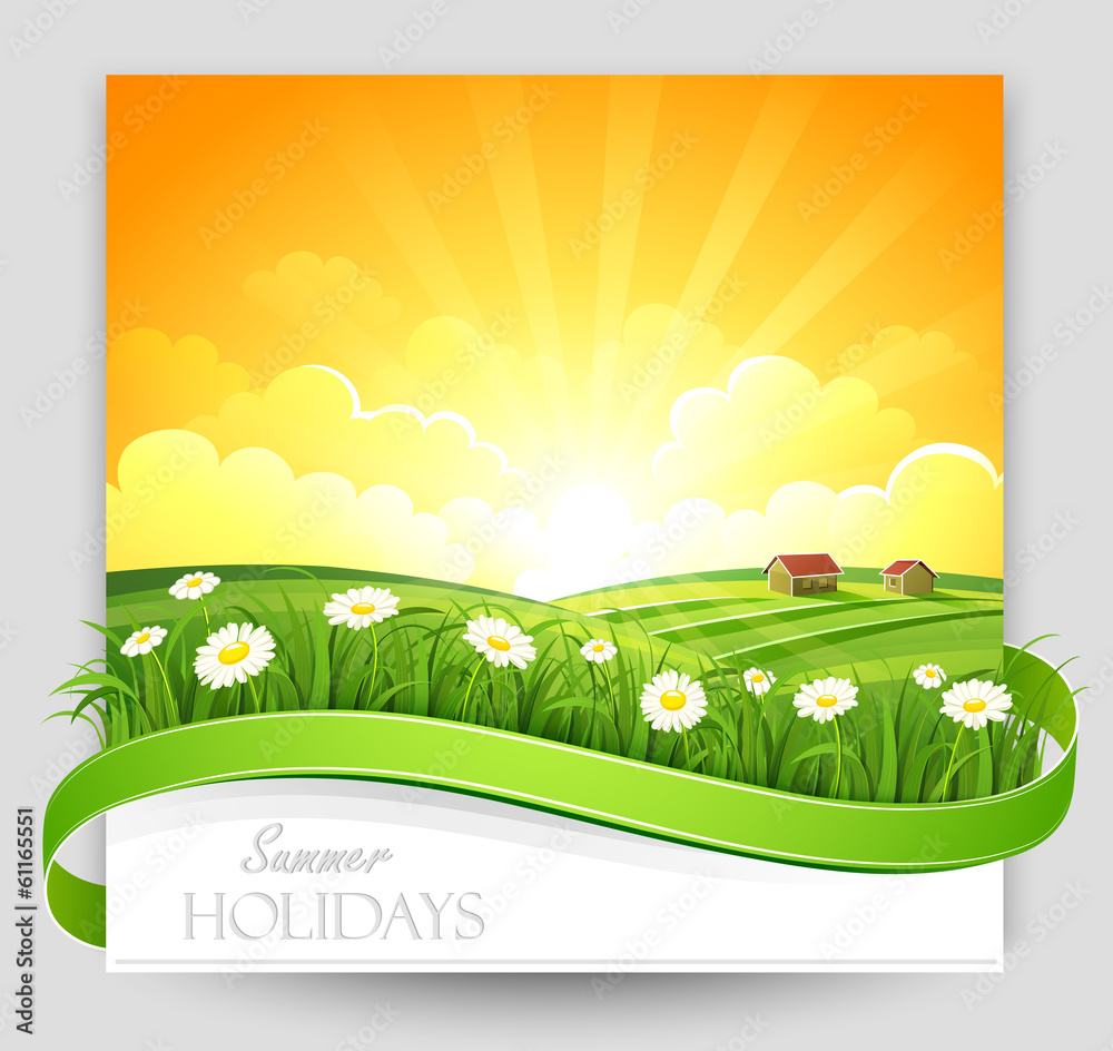 Fototapeta premium Summer banner. Vector
